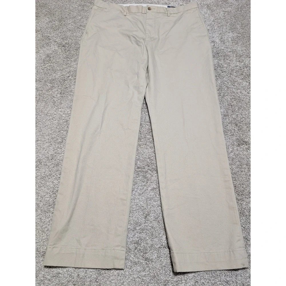 Polo Ralph Lauren Chinos Mens 36/30 Tan Stretch Straight  Flat‎ Front Khaki Pant